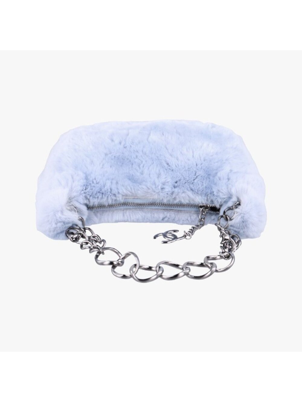 Chanel CC Logo Light Blue Rabbit Fur - Picture 8 of 16